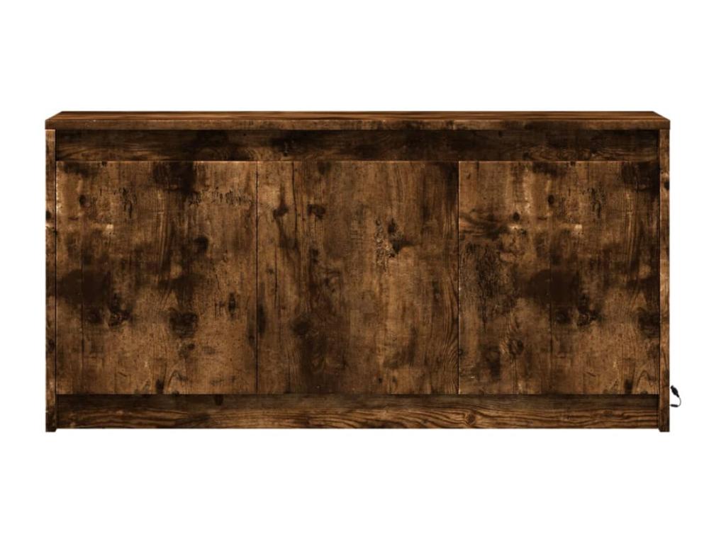 Meuble TV avec LED chêne fumé 100x34x50 cm bois d'ingénierie QSFW85031