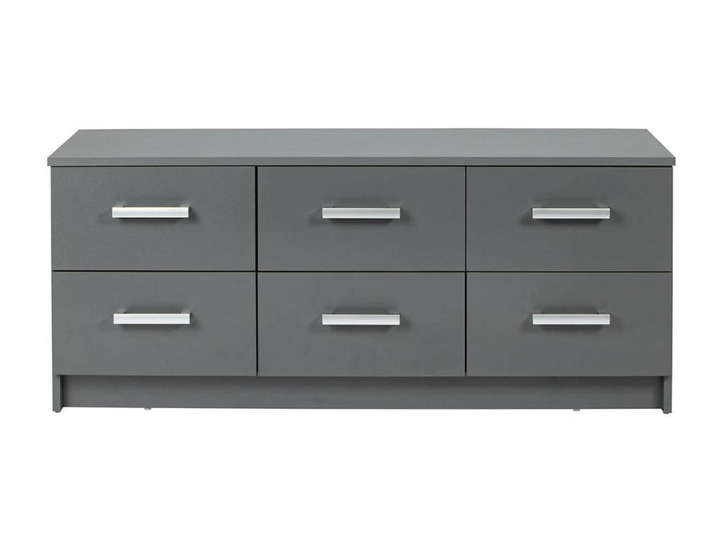 Laviecasa - Commode 6 Tiroirs Coloris Gris Graphite FHVY98148