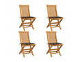 Chaises de jardin avec coussins Meubiana 4 pièces Bois de teck massif