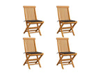 Chaises de jardin avec coussins Meubiana 4 pièces Bois de teck massif