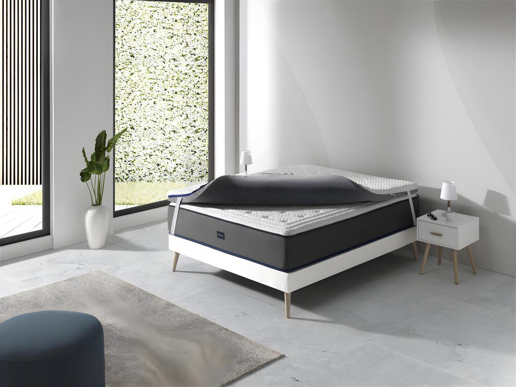 Laviecasa Sur Matelas Mousse à mémoire de forme 105x190 JENO Epaisseur 8 CM Dehoussable adaptable. AXCI63642