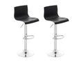 Lot de 2 Tabouret de bar - Plastique / Métal chromé - Noir - Hover XDNQ01171