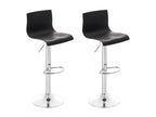 Lot de 2 Tabouret de bar - Plastique / Métal chromé - Noir - Hover XDNQ01171