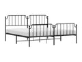 Cadre de lit métal avec tête de lit/pied de lit noir 200x200 cm