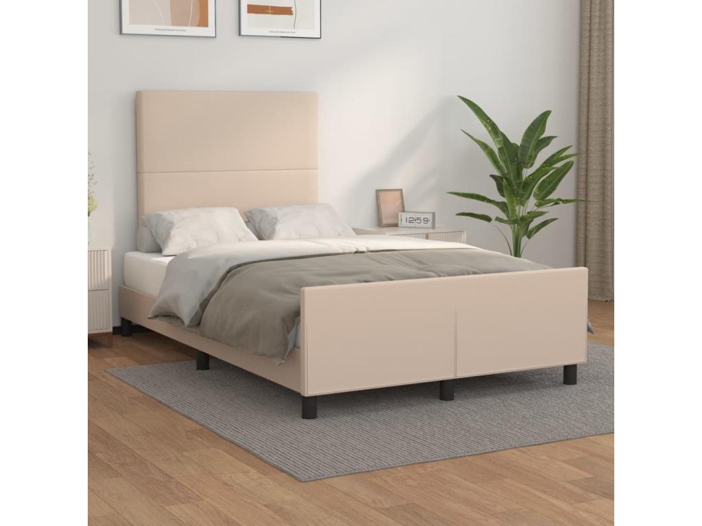 Cadre de lit sans matelas cappuccino 120x200 cm similicuir QNDK58822