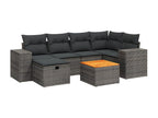 Salon de jardin avec coussins 7 pcs gris résine tressée KCMA02113