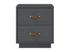 Laviecasa Premium - Tables de chevet 2 pcs Gris 40x34x45 cm Bois de pin massif YCIJ14736