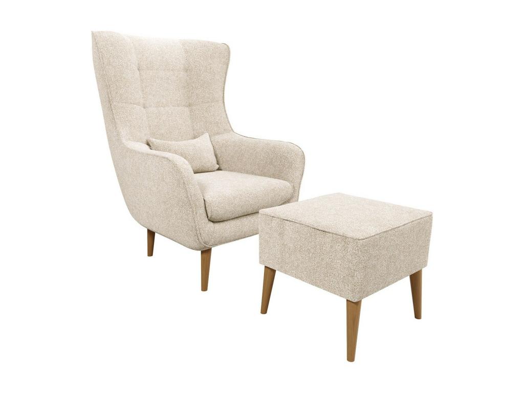 Fauteuil Laviecasa 206 Brun clair 106x80x95cm Tapisserie Pieds Bois ZPNF86399