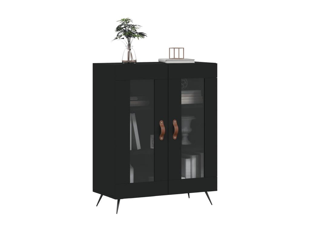 Buffet noir 69,5x34x90 cm bois d'ingénierie