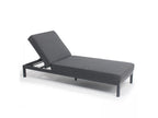 Ensemble bain de soleil avec tablette en aluminium gris - Galapagos