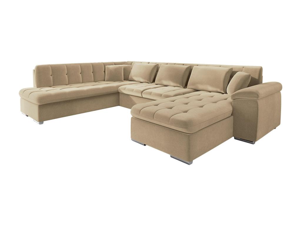 Canapé d'angle Meubiana 180 Brun clair Fonction de couchage 348x205x76cm