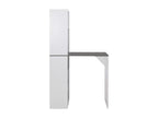 Table de bar avec armoire Blanc 115x59x200 cm