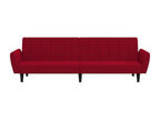 Canapé-lit 2 places rouge bordeaux velours FYDV77559