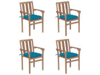 Chaises de jardin empilables avec coussins 4 pcs Teck solide 49
