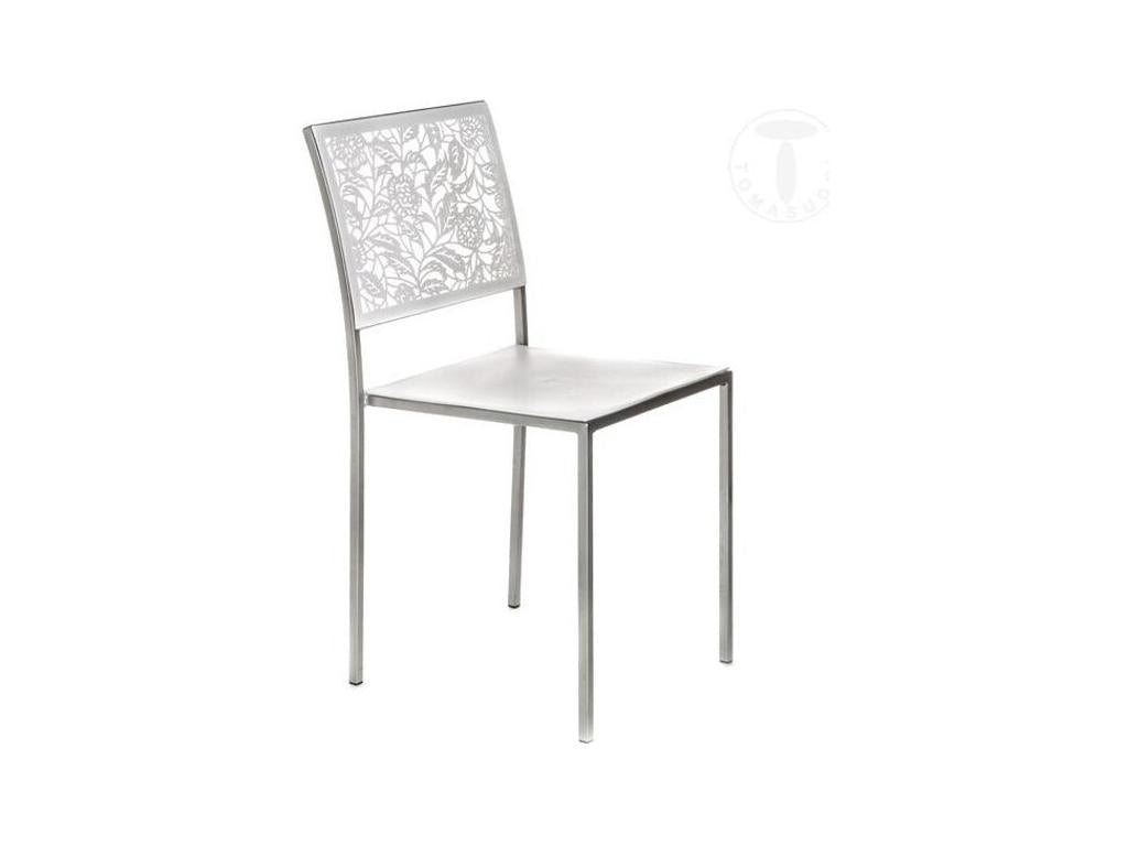 Chaise en ABS blanc et pieds en acier argent Laviecasa - Lot de 4 RWJS49453