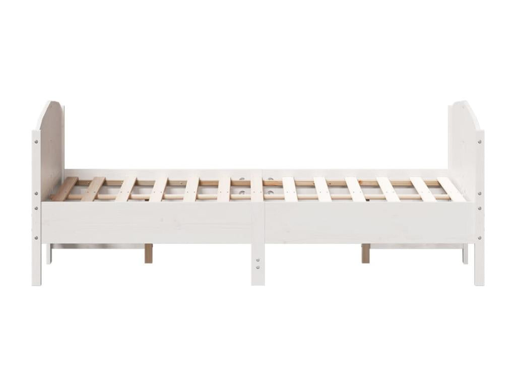 Cadre de lit sans matelas blanc 120x200 cm bois de pin massif HNQI79655