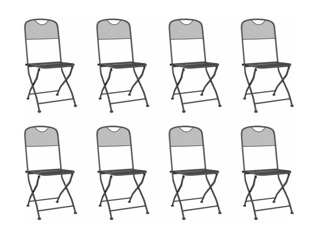 Ensemble à manger de jardin 9 pcs métal anthracite Meubiana