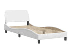 Lit avec matelas blanc 90x190 cm similicuir GRRK34911