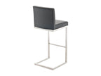 Tabouret de bar - Similicuir / Acier inoxydable - Noir - Meubiana