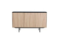 Buffet - Décor bois et noir - 3 portes - Meubiana - L 140 x P 39 x H 82,80 cm