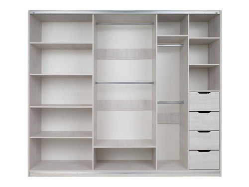 Armoire Meubiana 110 Noir Brillant - Chêne du Monastère 215x250x69cm Nombre d'étagères 9