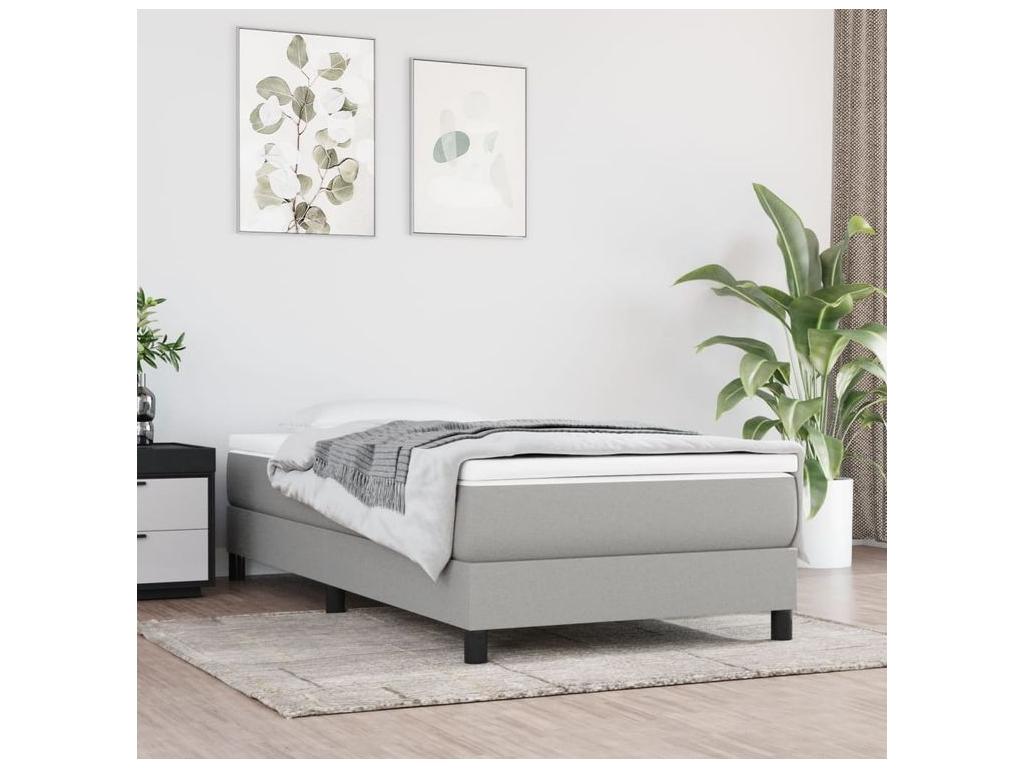 Sommier à Meubiana de lit avec matelas Gris clair 80x200 Tissu
