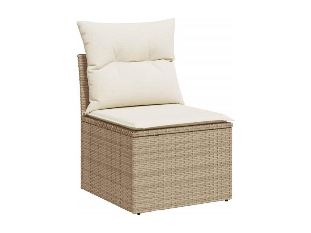 Salon de jardin avec coussins 8 pcs beige résine tressée ZIXV28240