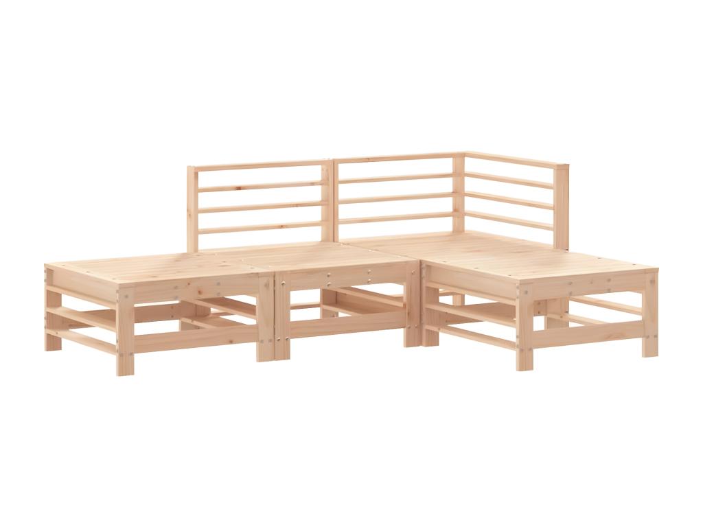 Salon de jardin 4 pcs bois massif de pin
