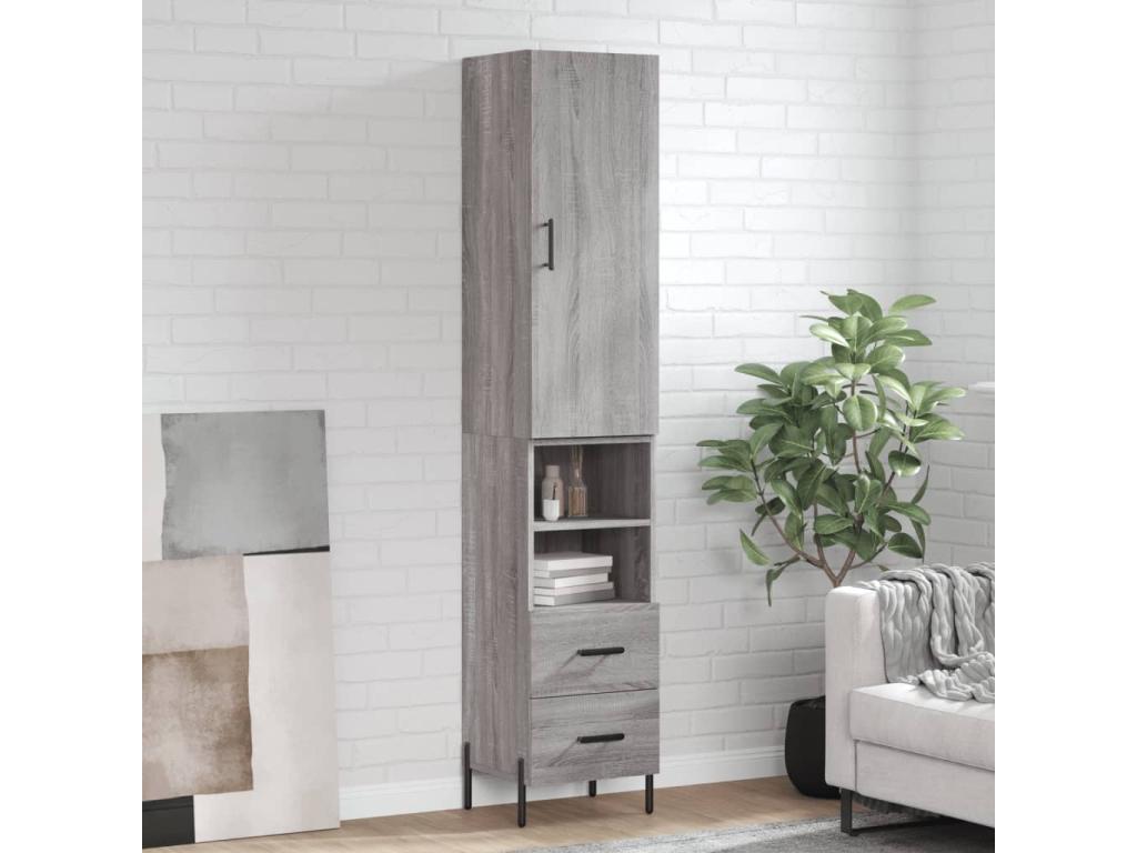 Buffet haut Laviecasa gris 34,5x34x180 cm Bois d'ingénierie JLXZ79709