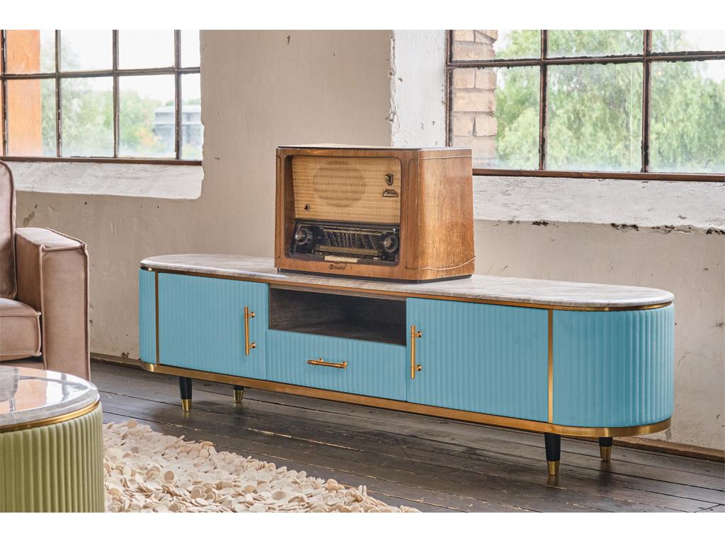 Buffet - bleu clair similicuir - Laviecasa FPTE81424