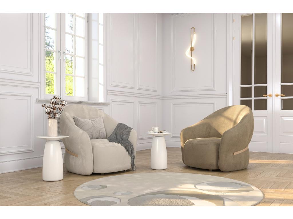 Table d'appoint / Table de nuit en bois de hêtre Laviecasa Baobab44 hauteur 44 cm / Blanche HQVV75483