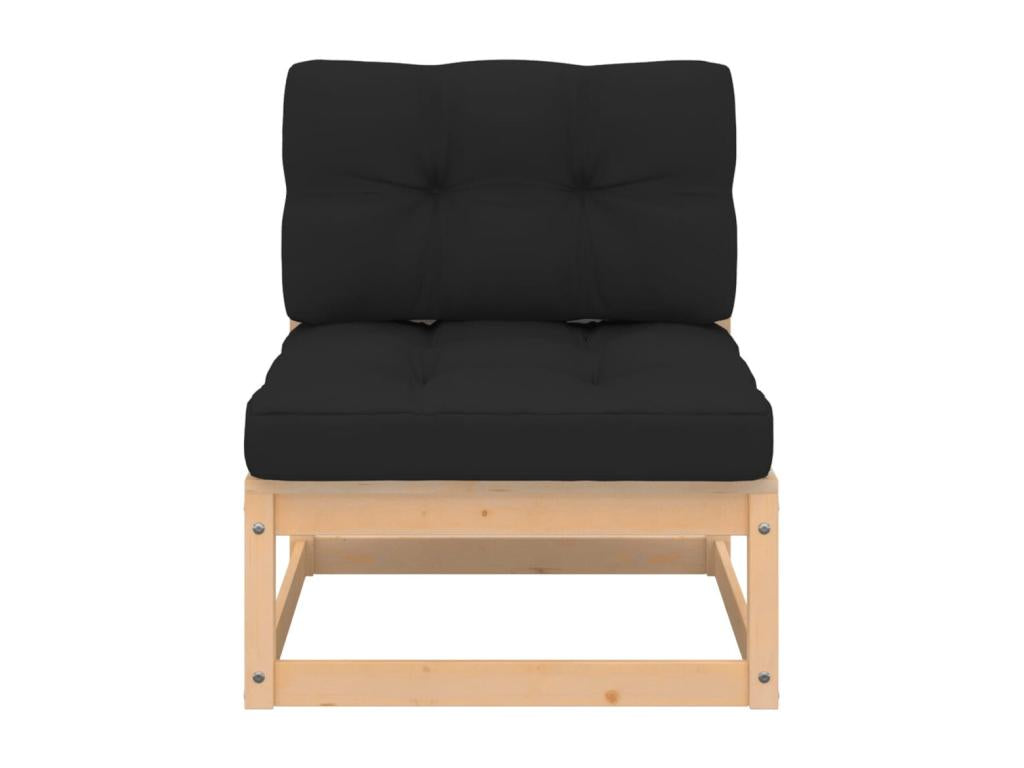 Canapé central de jardin avec coussins Bois de pin massif JMWF55939