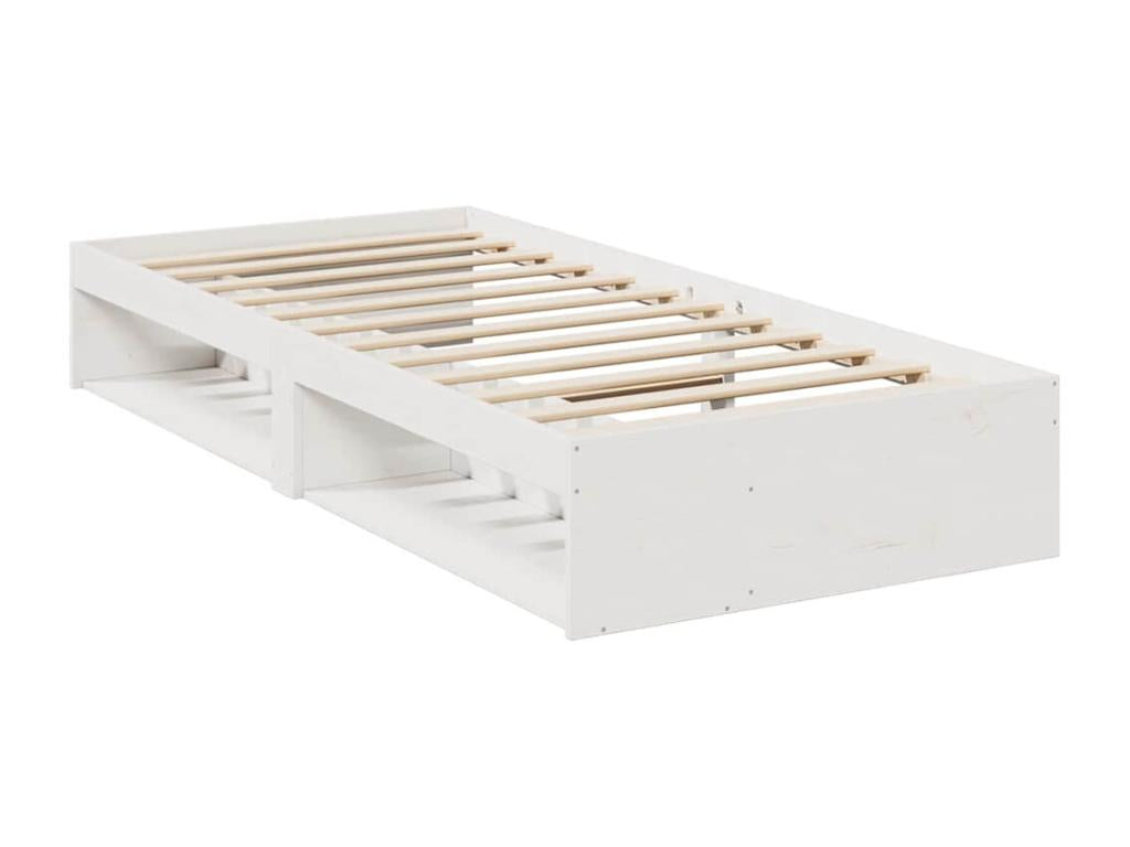 Lit de jour avec matelas blanc 90x190 cm bois de pin massif
