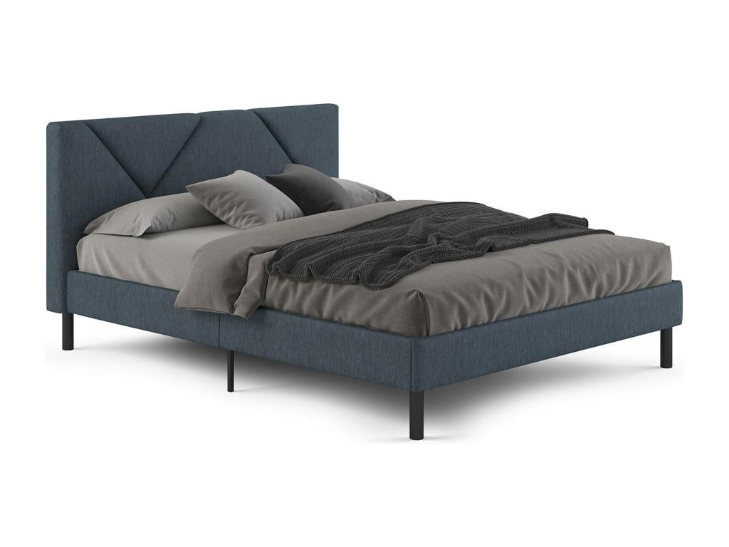 Lit double Laviecasa Sommier pour chambre Literie par chambre Support de matelas Adapté à un matelas de 160x190 cm Bleu VHVK98419
