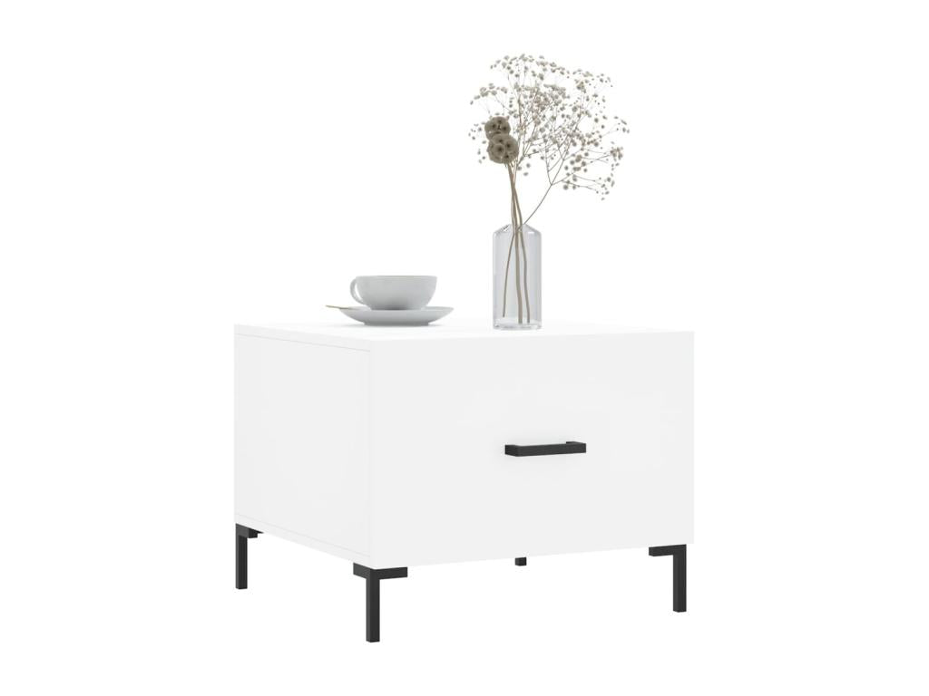 Table basse blanc 50x50x40 cm bois d'ingénierie AXVD24082