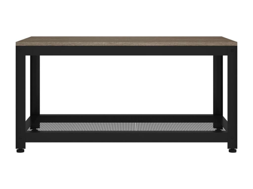 Table basse Gris et noir 90x45x45 cm MDF et fer