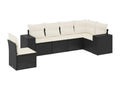 Salon de jardin 6 pcs avec coussins noir résine tressée HPHY53484