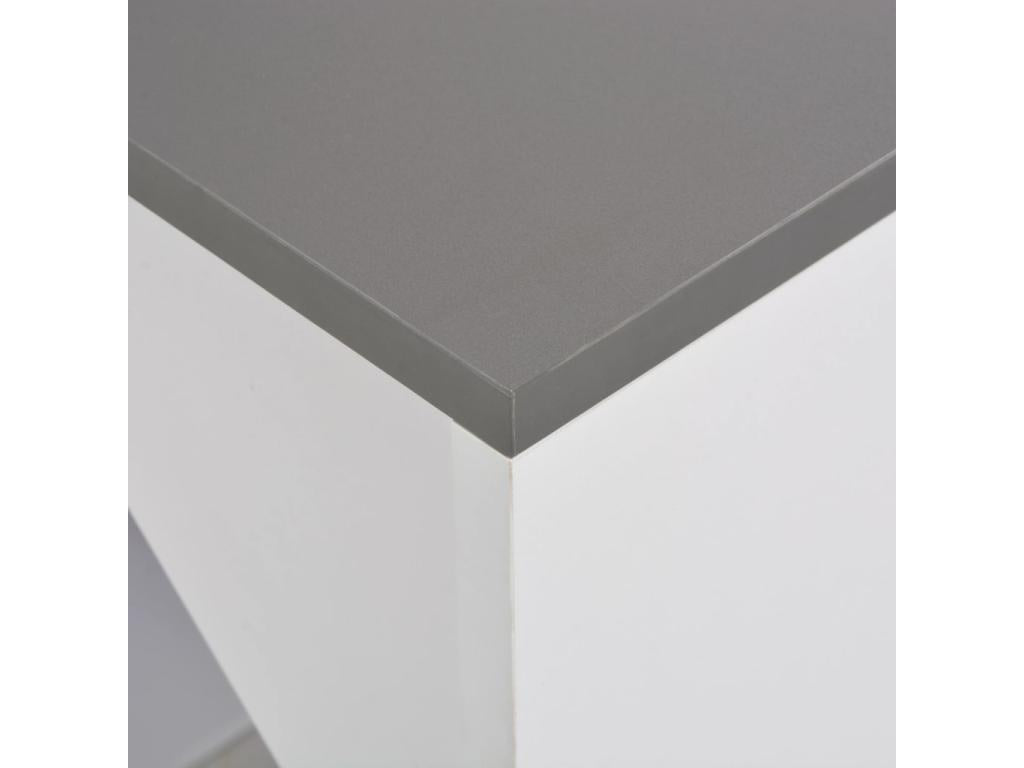 Table de bar avec armoire Blanc 115x59x200 cm