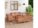 Salon de jardin 9 pcs Marron miel Bois de pin massif