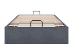 Cadre de lit ottoman sans matelas gris foncé 100x200 cm velours