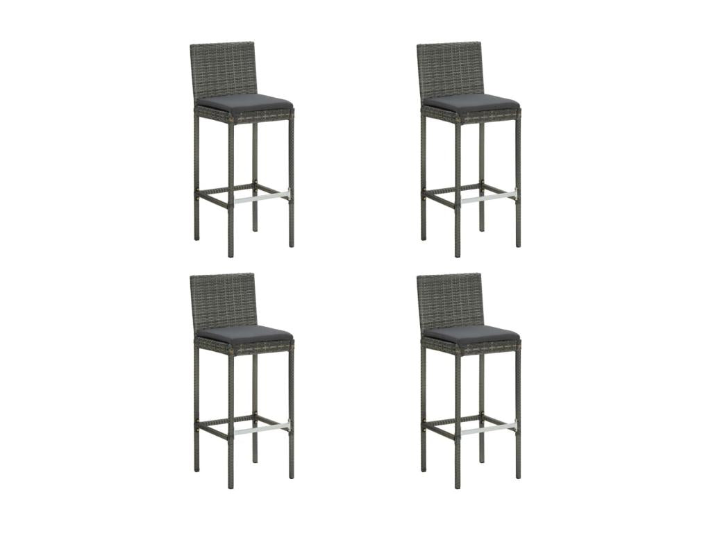 Ensemble de bar de jardin avec coussins 5 pcs Gris 9 ZTJE44681