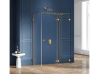 Cabine de douche droite 90x70 pivotante Laviecasa GOLD BRUSHED couleur doré brossé accès de face XGAF14588