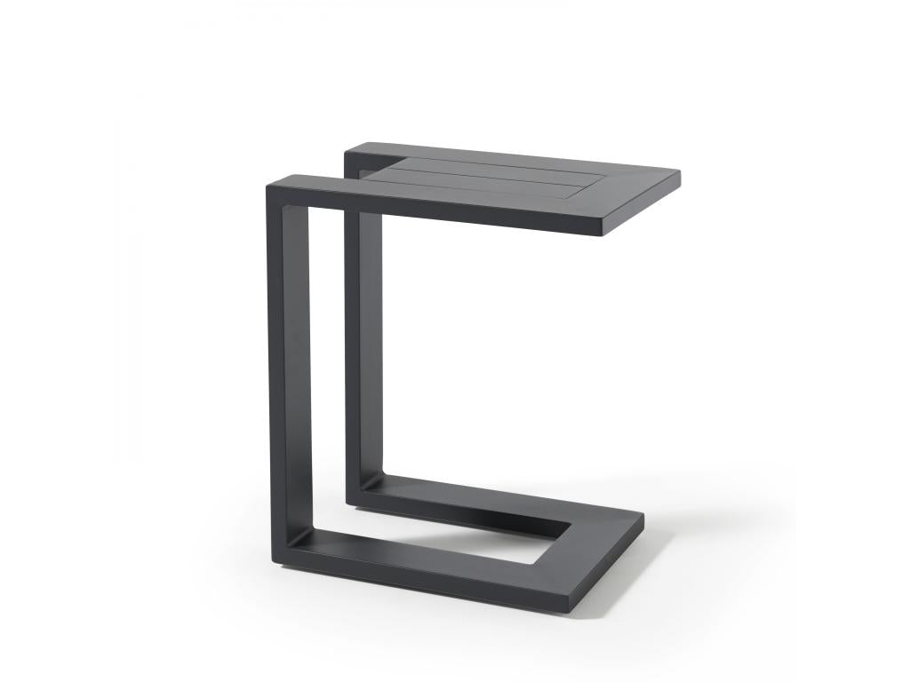 Ensemble bain de soleil avec tablette en aluminium gris - Galapagos