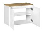 Meuble sous-vasque 80cm 2 portes plan de toilette Meubiana Blanc et Bois