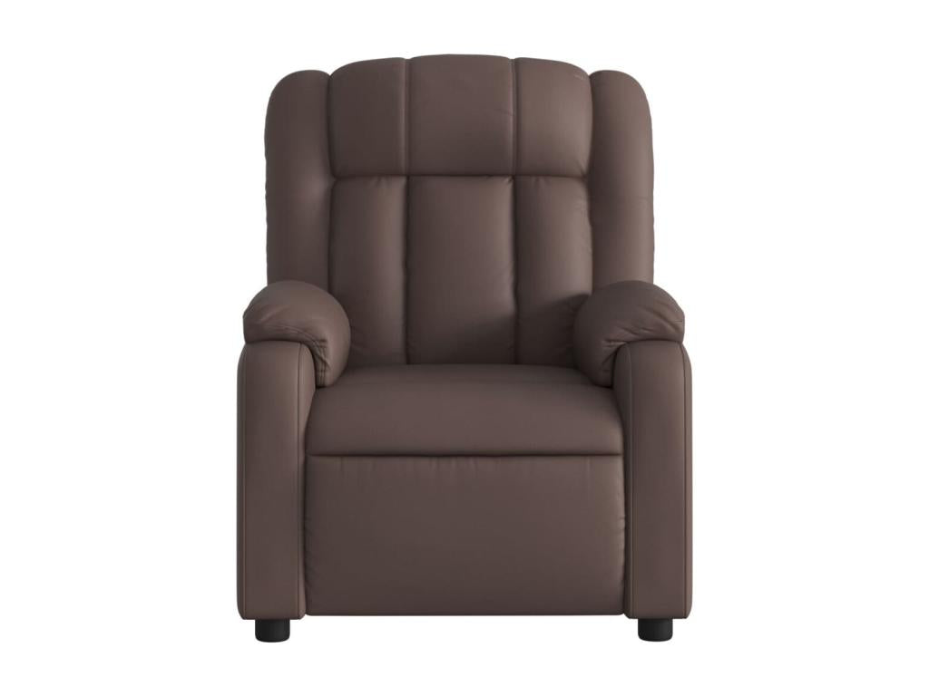 Fauteuil de massage inclinable électrique marron similicuir