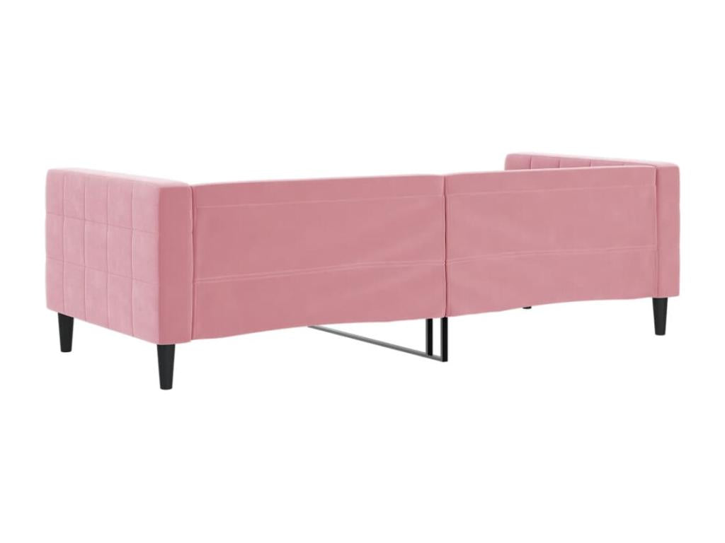 Lit de repos sans matelas rose 90x200 cm velours CKFA22282