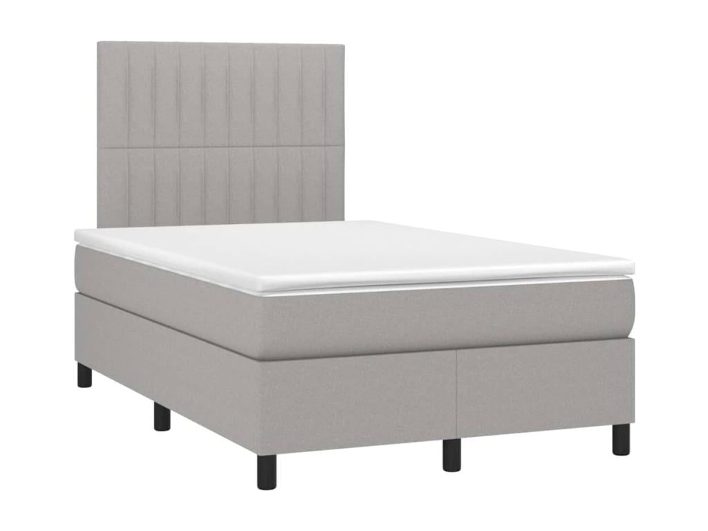 Lit à sommier tapissier avec matelas Gris clair 120x200cm Tissu FSVQ90185