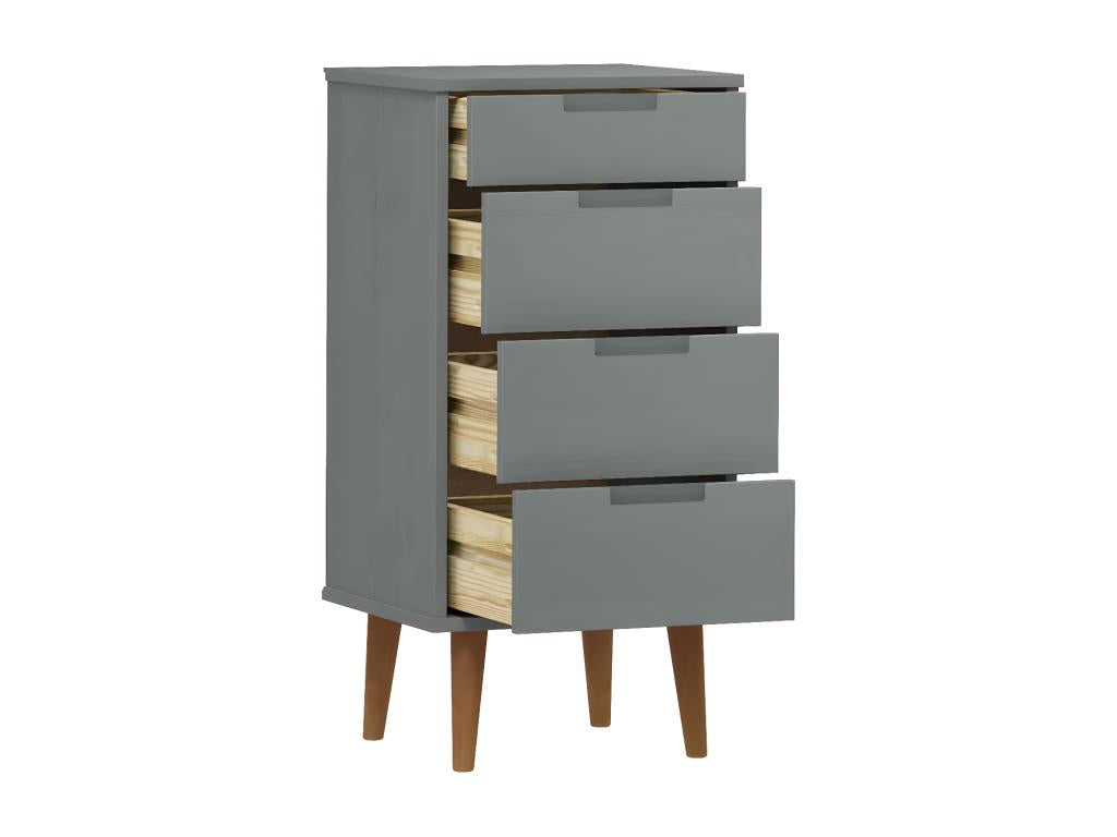 Commode Laviecasa Gris 40x35x82 cm Bois de pin massif LZSB26477