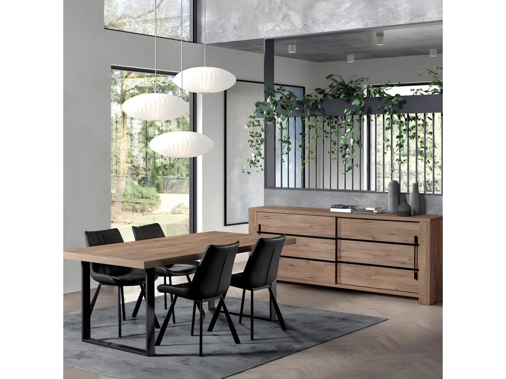 Laviecasa - Buffet 2 Portes Coulissantes Aspect Bois GIPE89352