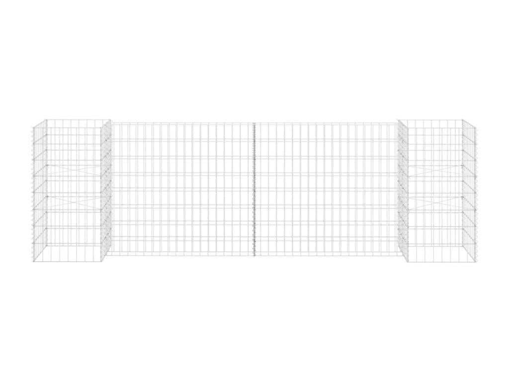 Jardinière à gabion en 260x40x80 cm 02 0000871